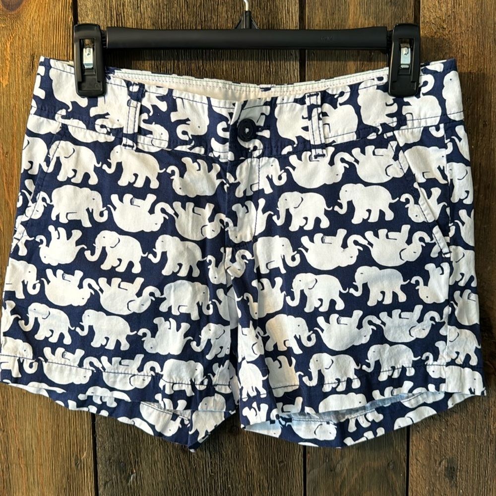 Lily Pulitzer navy and white elephant shorts